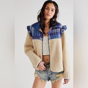 Driftwood x Free People bandana fleece jacket